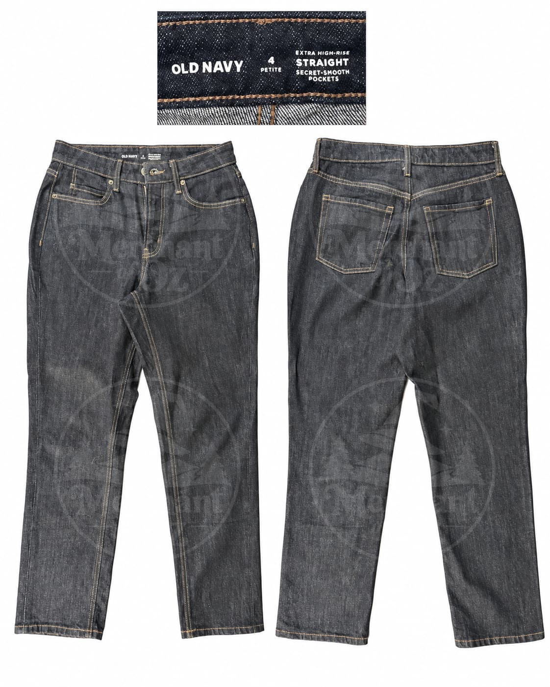 Straight dark-rinse jeans