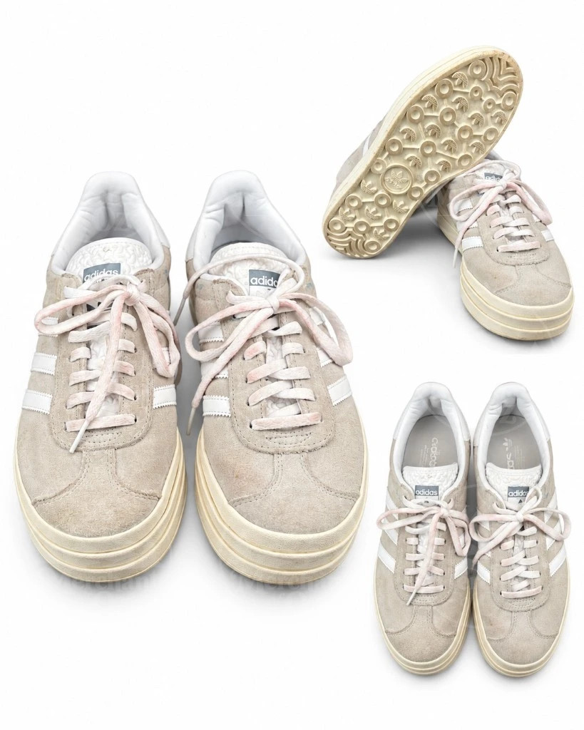 Platform sneakers gray & white