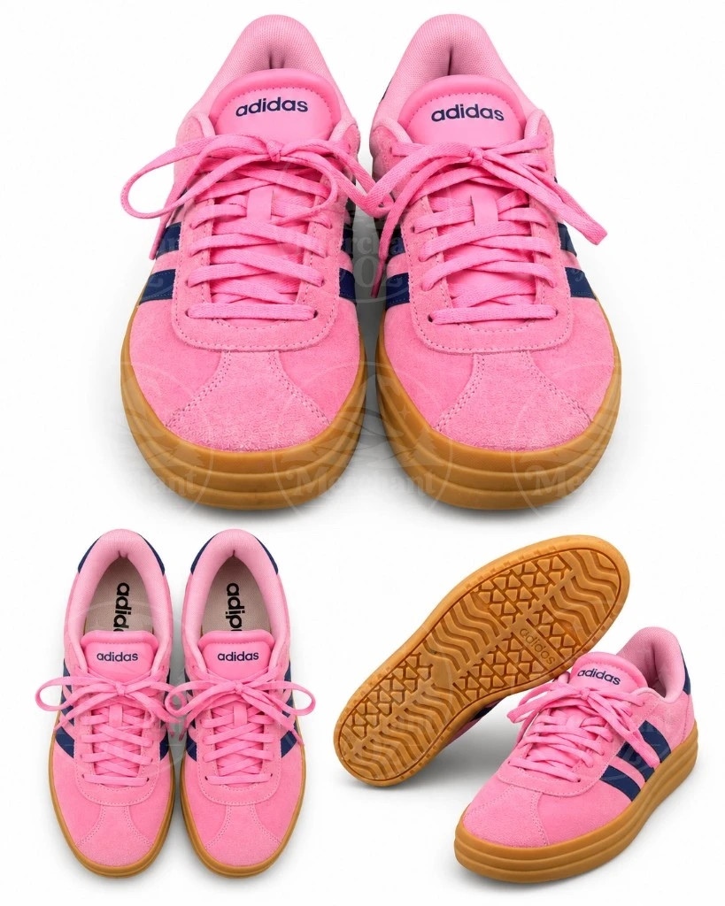 Pink suede sneakers